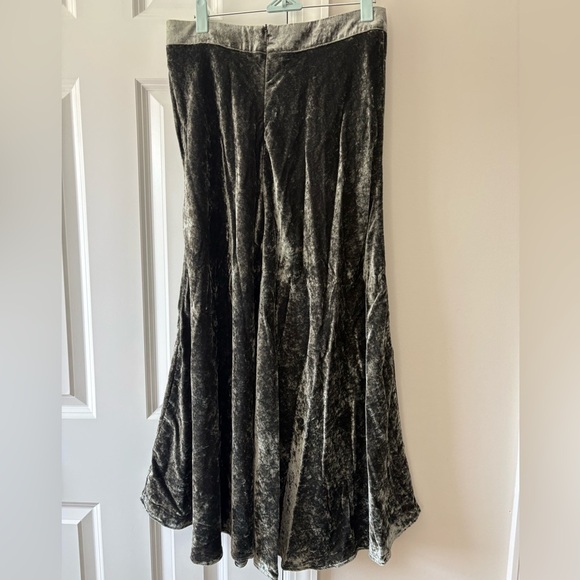 Zara Green Velvet A-line Maxi Skirt - Picture 4 of 10